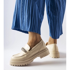 Beige mockasiner med strass från Hartford 1