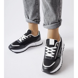 Inna Svarta sneakers med grön accent Tod 2