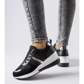 Inna Svarta och silver wedge sneakers från Titusville 1