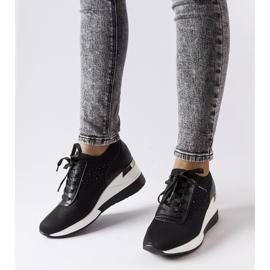 Inna Svarta strass wedge sneakers från Vala 1