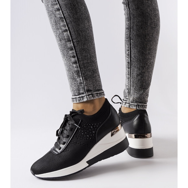 Inna Svarta strass wedge sneakers från Vala 2