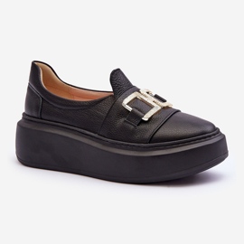 Lewski Shoes Skinnskor för kvinnor på plattformen Svart Lewski 3398/2 1
