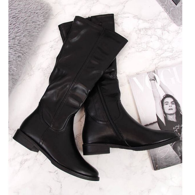 Jezzi W JEZ265 isolerade stövlar med platt klack, svarta 2