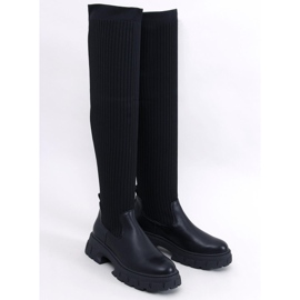 Teasly Black over-the-knee boots med en flexibel ovandel svart 1