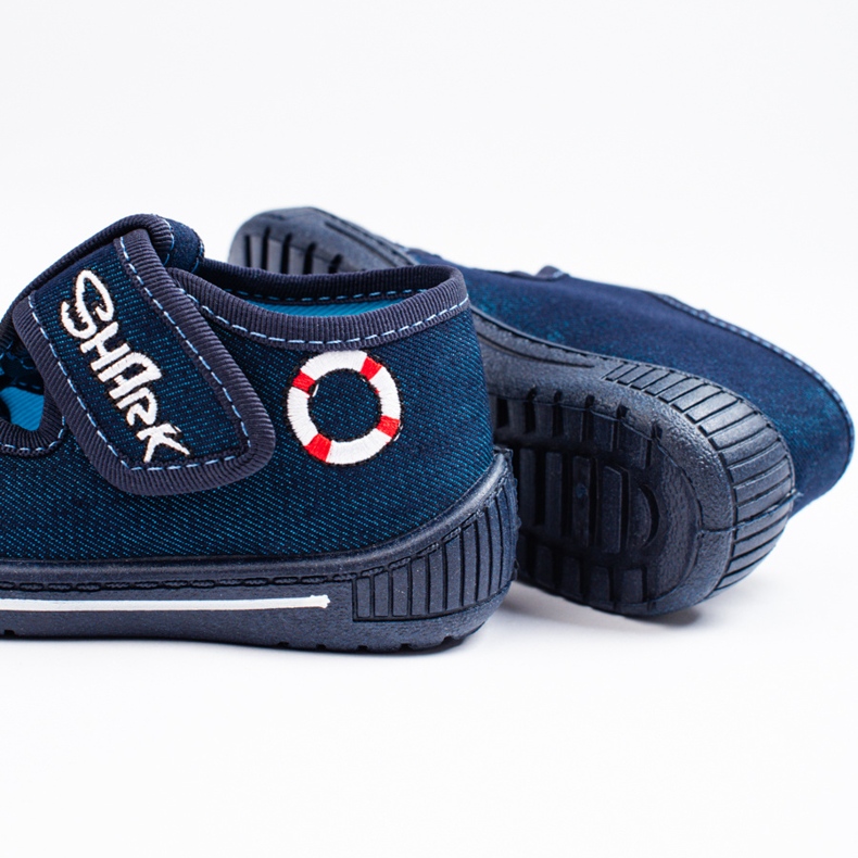 SHELOVET Marinblå tofflor för en pojke till dagis 3F 2