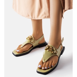 Gröna flip-flop sandaler med kedja från Mali 1