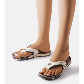 Suoma grå textilflipflops med blommor 1