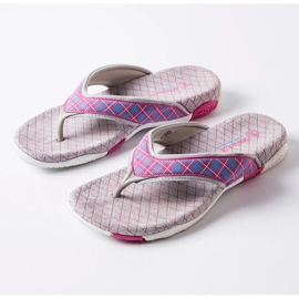 Grå och rosa textilflipflops från Luigia 1