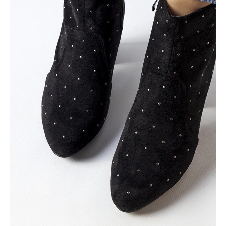 Suvi svarta stövlar i mocka med strass 2