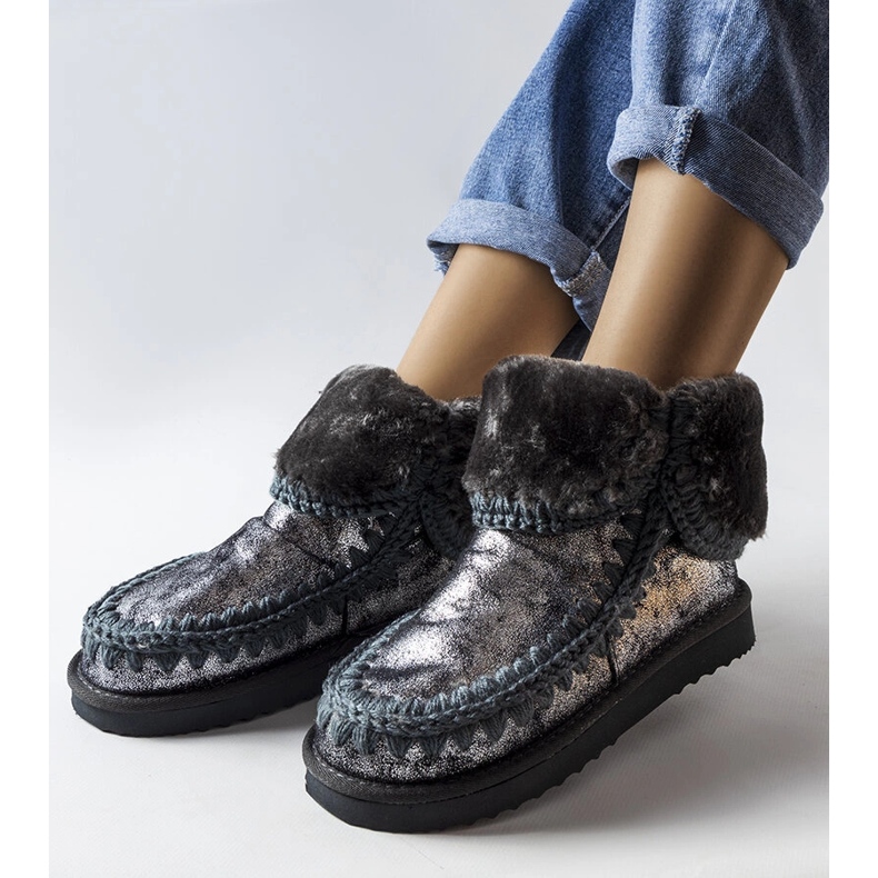 Grå metallic Eskimo-isolerade stövlar från Maggi 1