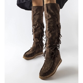 Inna Mörkbruna wedge boots från Cascia 1