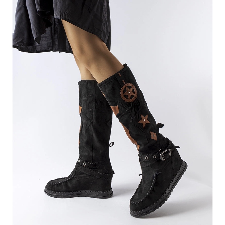 Inna Svarta boho-stövlar från Putignano 1