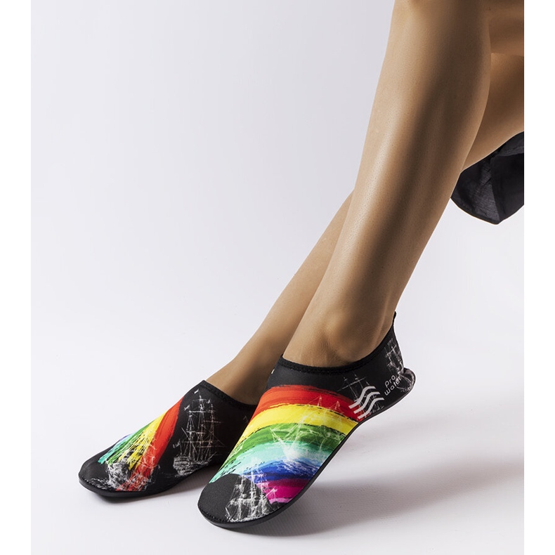 ProWater Svart med färgglada tryck Krejz vattenskor 1