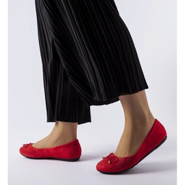 Röda ballerinor med Larissa cubic zirconia 1