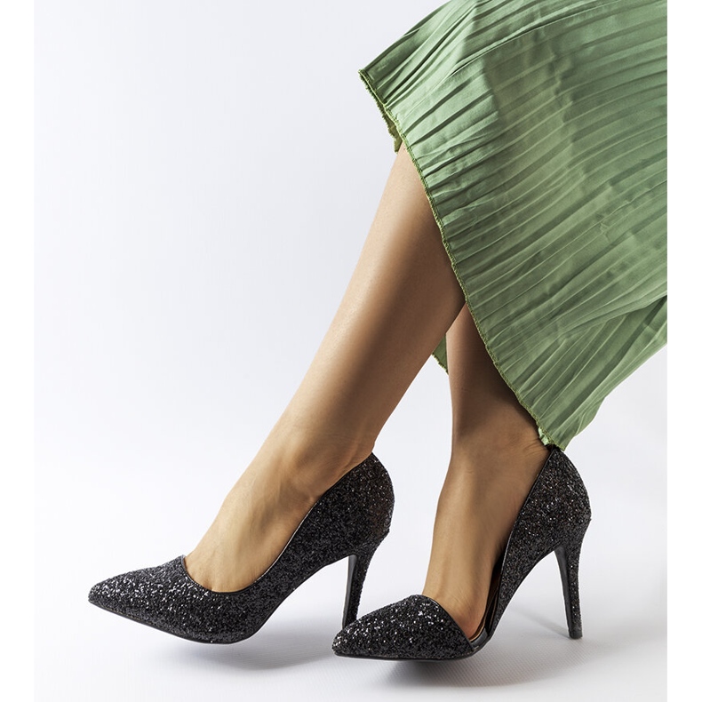 Arsenault svarta brokadklackar 1