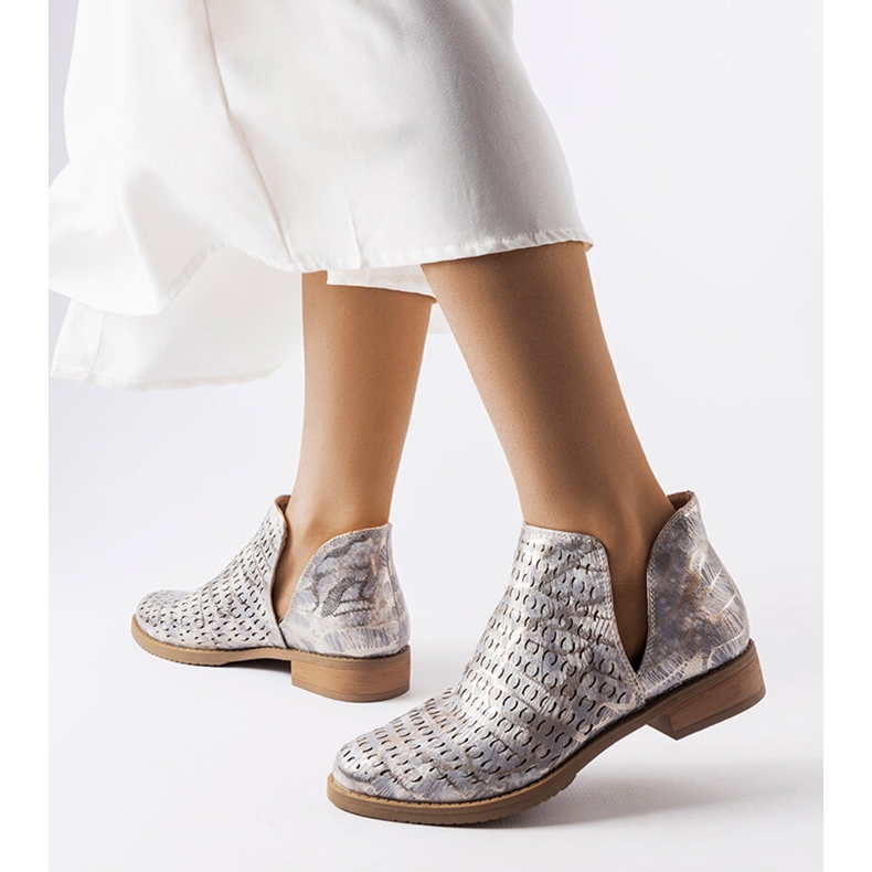 Genombrutna metallstövlar från Giuseppina Chelsea boots silver- 1