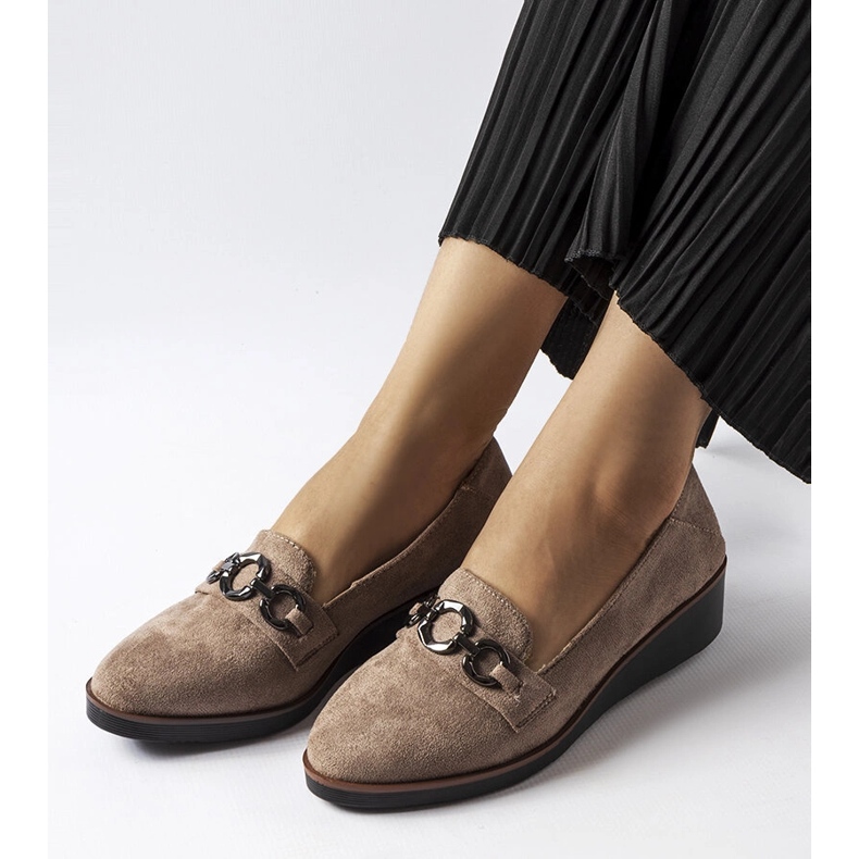 Bruna wedge loafers i mocka från Erin 1