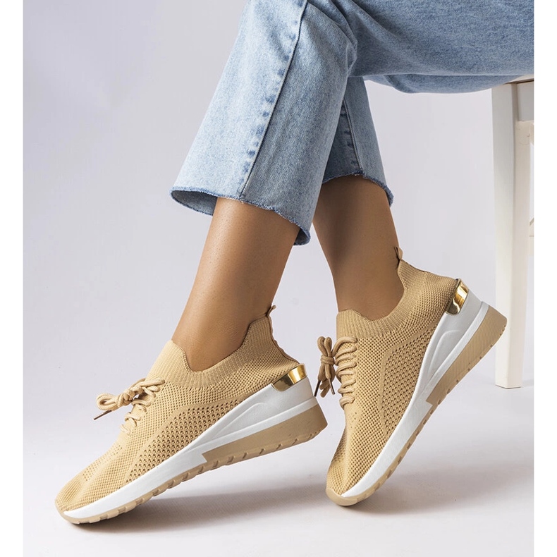 Inna Beige wedge sneakers från Alberica 1