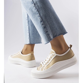 Beiga plattformssneakers från Alfianello beige 1