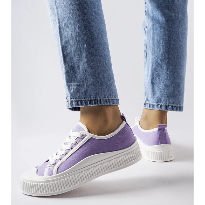 Lila platåsneakers från Alfianello purpur 1