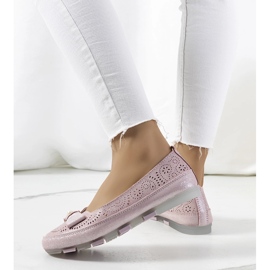 Catania rosa läder loafers 1