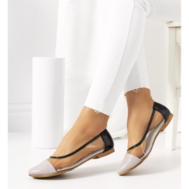 Violett genomskinliga Pastella ballerinor färglös svart 1