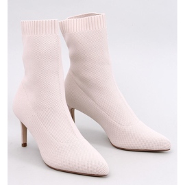 Donatella Beige stövlar med sockklack 1