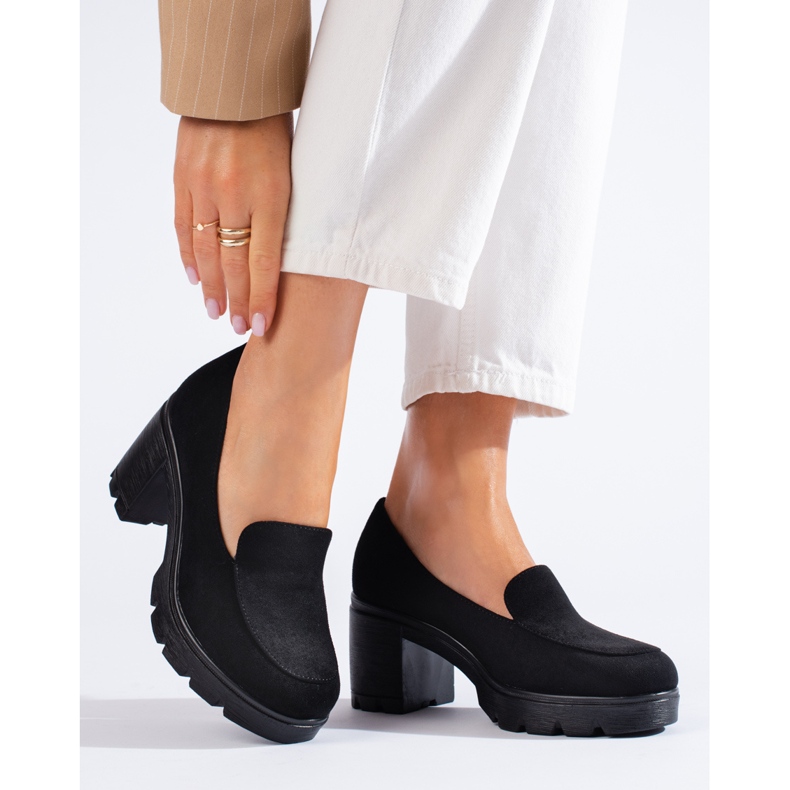 W. Potocki Kvinnors mocka högklackade skor Potocki svart 1