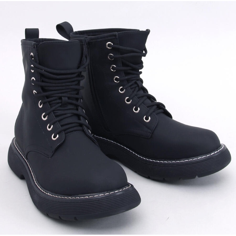 Peddy Black ankelboots med snörning svart 1