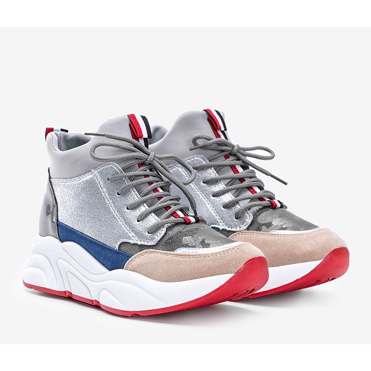 Grå sneakers på en tjock Cassadi -sula 1