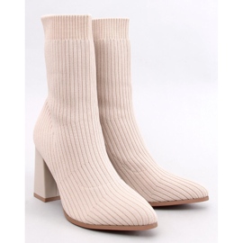 Krystal Beige högklackade sockboots 1