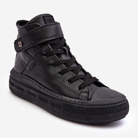 Isolerade sneakers för damer på Big Star Platform Black MM274008 svart 1