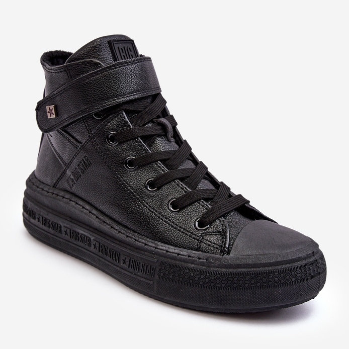 Isolerade sneakers för damer på Big Star Platform Black MM274008 svart 1