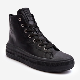 Sneakers med isolerad dragkedja för damer Black Big Star MM274023 svart 1