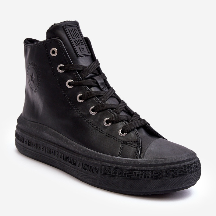 Sneakers med isolerad dragkedja för damer Black Big Star MM274023 svart 1