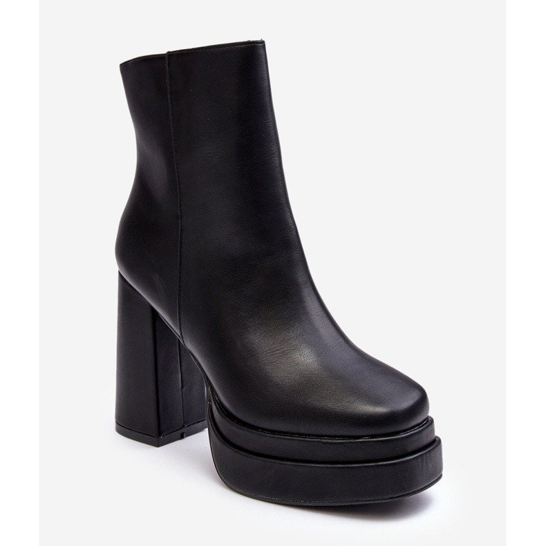 WS1 Ankelstövlar för kvinnor på hög klack och plattform Svart Sandstra 1