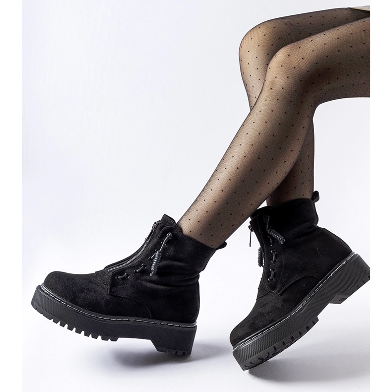 Svarta Doganella stövlar med dragkedja 1