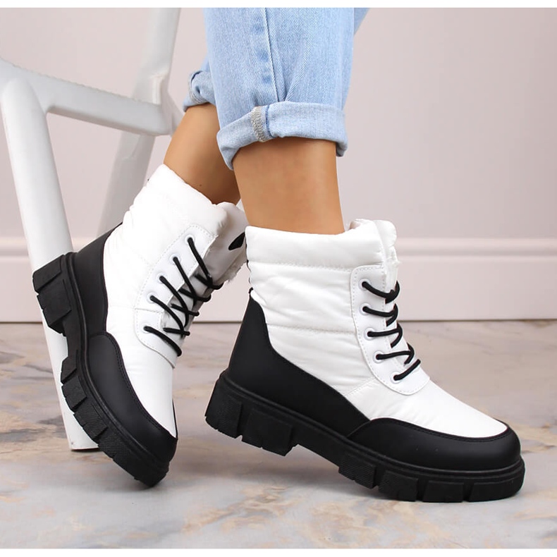 Snörning för kvinnor, isolerade snöstövlar, vita, T.Sokolski Z23-389 1