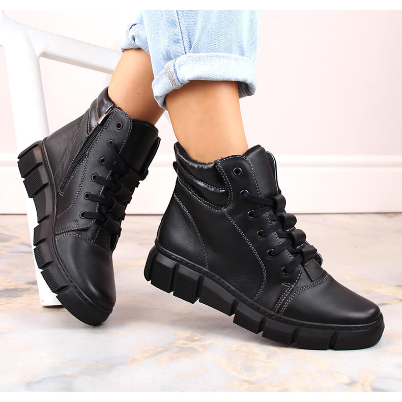 Bekväma damläder, isolerade svarta stövlar Helios 562S 1