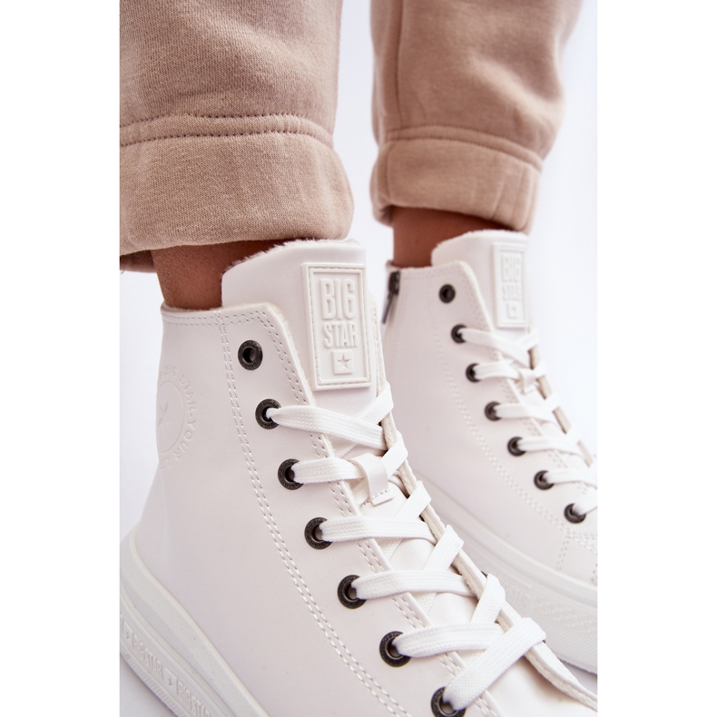 Sneakers med isolerad dragkedja för kvinnor White Big Star MM274021 vit 1