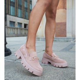 Rosa mockasiner med spänne och strass från Gaiola 2