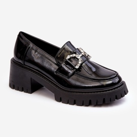 Lackskor för kvinnor med massiva höga klackar, svart Lemmitty 1