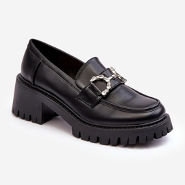 Skinnskor för kvinnor med massiva höga klackar, svart Lemmitty 1