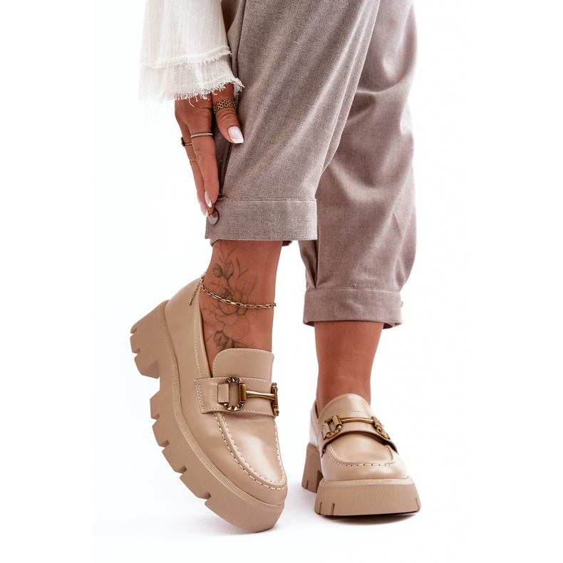 Dam Loafers Med Dekoration Beige Peuria 2