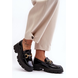 WS1 Damlöpare i lack med dekoration, svart Peuria 2