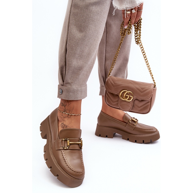 Dam Loafers med dekoration Khaki Peuria beige 2