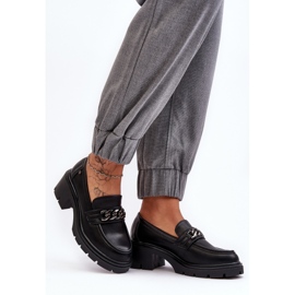 WS1 Läder Damskor med låg klack Svart Blimma 2