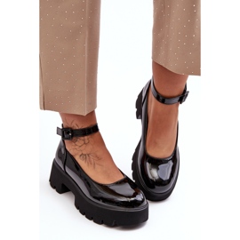 WS1 Lackskor för kvinnor med låg klack och spänne, svart från Owena 1