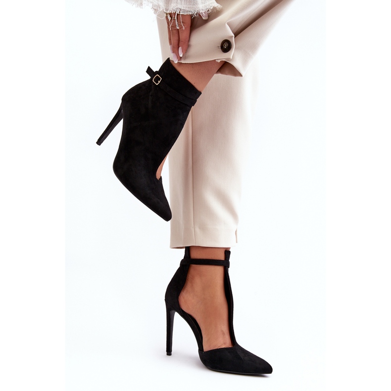 WS1 Stövlar i mocka dam på hög klack, svart Amalundi 1