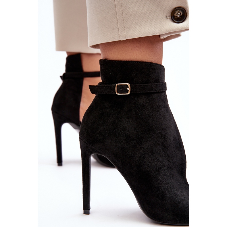 WS1 Stövlar i mocka dam på hög klack, svart Amalundi 2